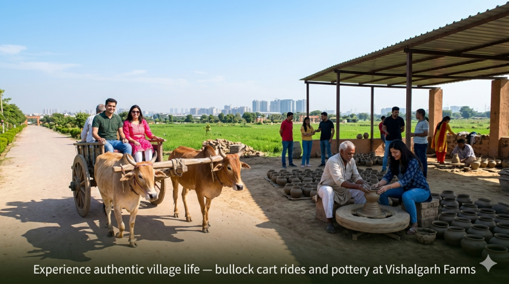 bull ride activity vishalgarh farms